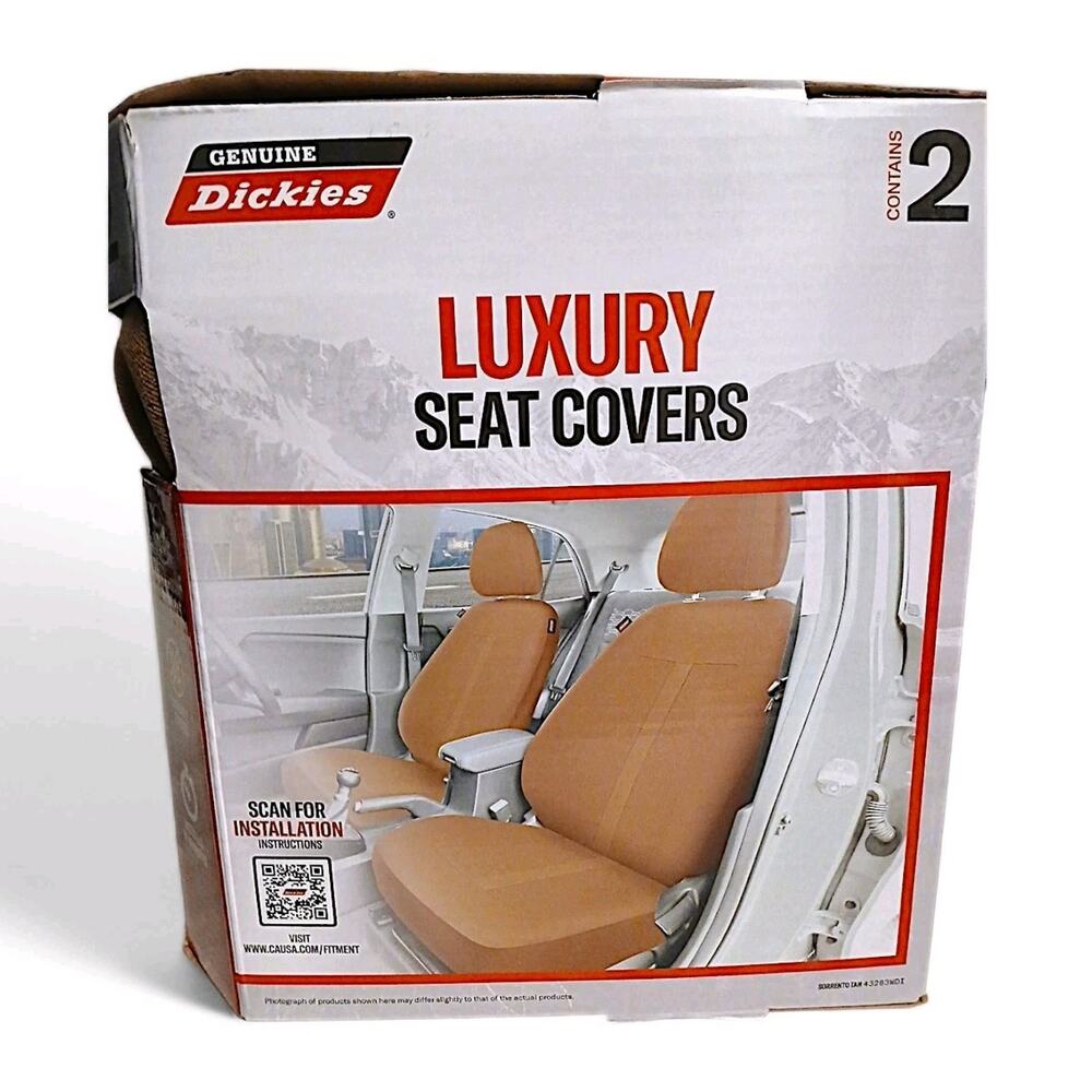 Dickies 2 Piece‎ Sorrento Tan Universal Car Seat Covers Car SUVs Fabric Easy